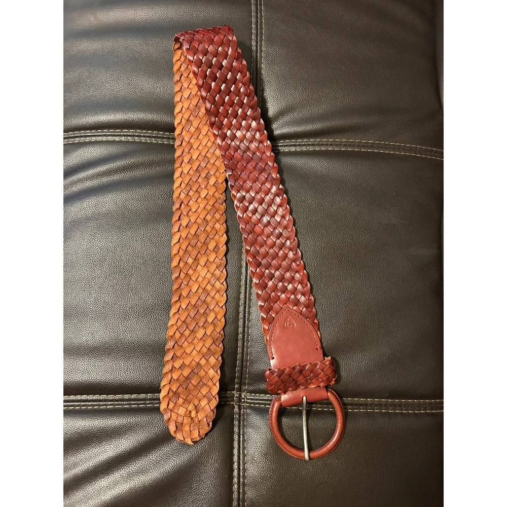 VTG Jockey Woven Leather Belt. Cognac Brown. Women's Size S/M